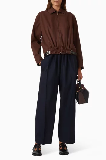 Belted Straight-leg Pants