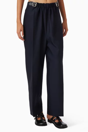 Belted Straight-leg Pants