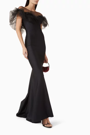 Off-shoulder Maxi Dress in Jersey