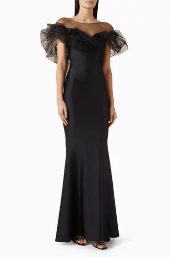 Off-shoulder Maxi Dress in Jersey