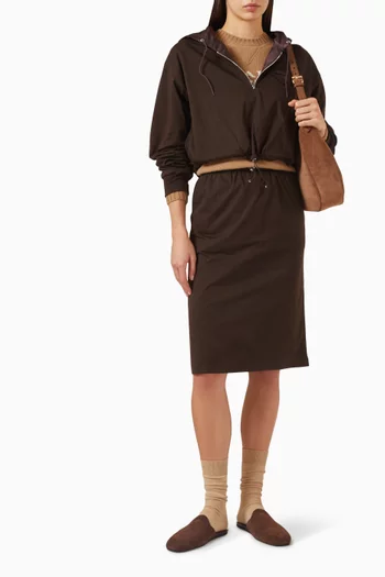 تنورة بوجهين قطن جيرسيه ونايلون معاد تدويره