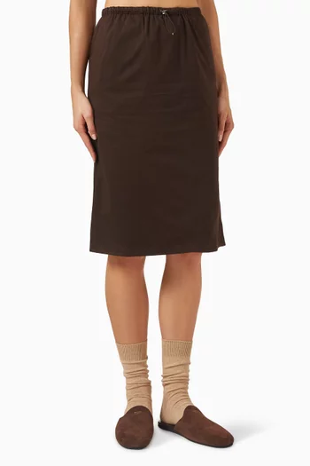 تنورة بوجهين قطن جيرسيه ونايلون معاد تدويره