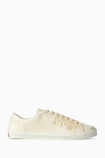 Aged-effect Sneakers in Leather
