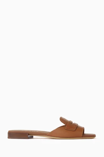 Logo Sandals in Leather