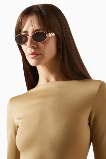 Triomphe 02 Hexagonal-frame Sunglasses in Metal