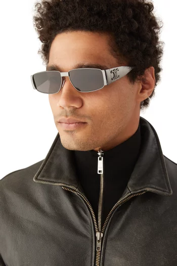 Triomphe Rectangular Sunglasses in Metal