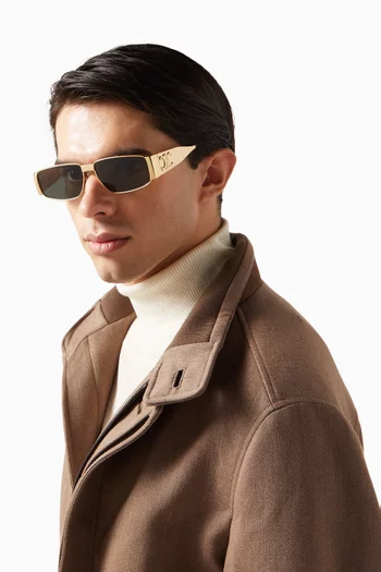 Triomphe Rectangular Sunglasses in Metal