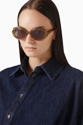 Oval Frame Sunglasses in Acetate