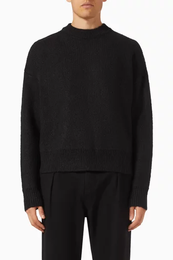 سترة بفتحة رقبة مستديرة صوف ألباكا