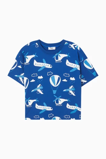 تي شيرت مزين بطبعة قطن جيرسيه