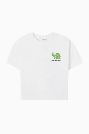 تي شيرت بطبعة سلحفاة قطن جيرسيه