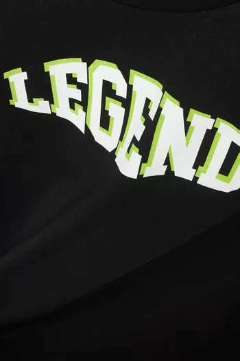 تي شيرت بقصة فضفاضة وطبعة قطن جيرسيه