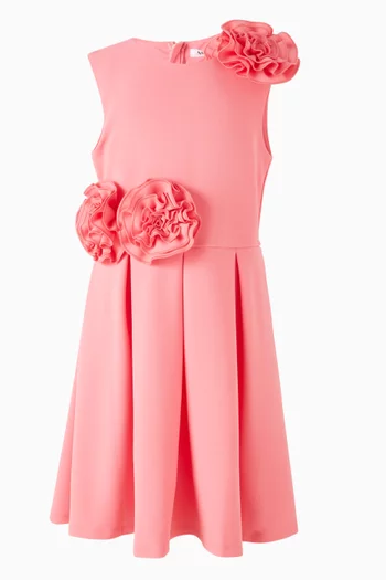 فستان بطيات برقع ورود 