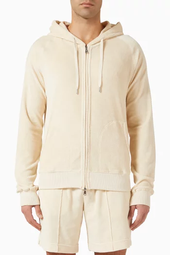 Leisure Zip-up Hoodie in Terry Towelling