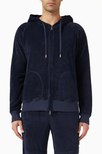 Leisure Zip-up Hoodie in Terry Towelling