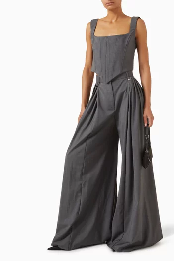 Bustier Top in Wool Canvas