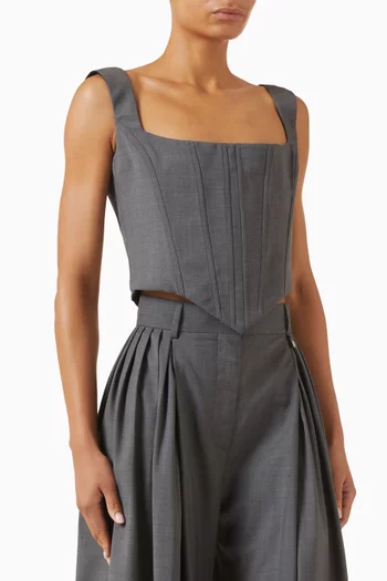 Bustier Top in Wool Canvas