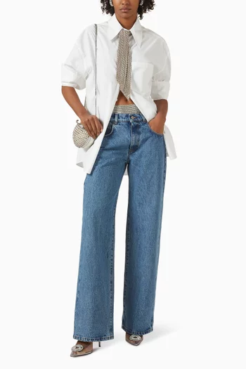 Embellished Straight-fit Jeans in Denim