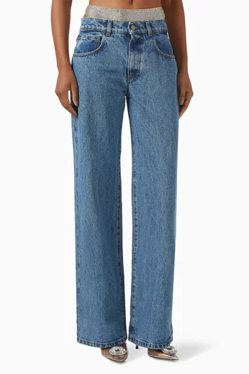 Embellished Straight-fit Jeans in Denim