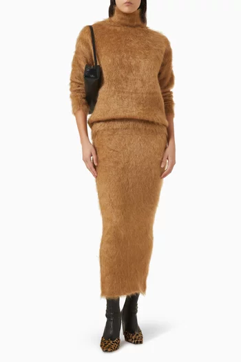 تنورة متوسطة الطول نسيج موهير