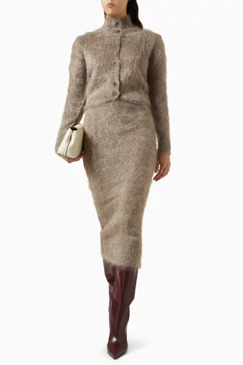 تنورة متوسطة الطول نسيج موهير