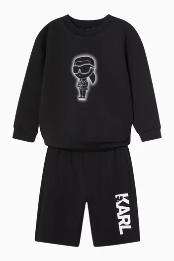 شورت برمودا بحزام خصر مزين بشعار الماركة جيرسيه