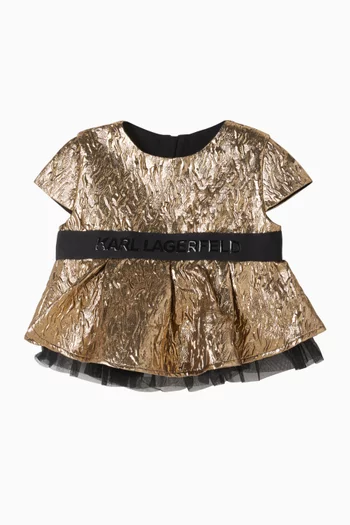 بلوزة جاكار بشعار الماركة