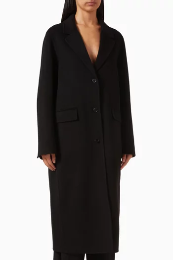 Single-breasted Coat in Merino Wool