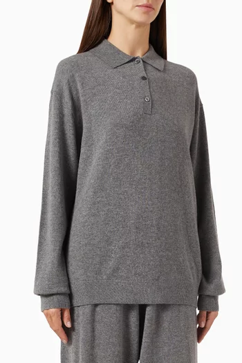 Polo Shirt in Wool-cashmere
