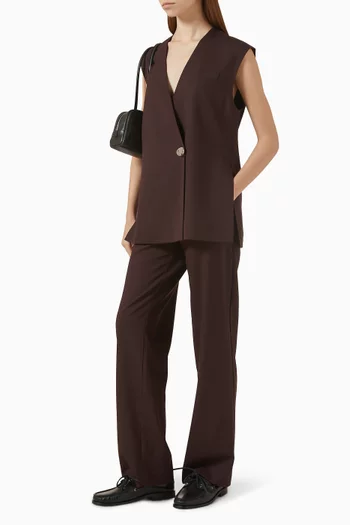 Liliane Straight-leg Pants in Wool-blend