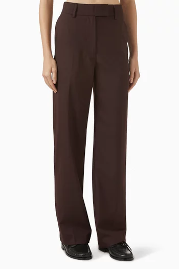 Liliane Straight-leg Pants in Wool-blend