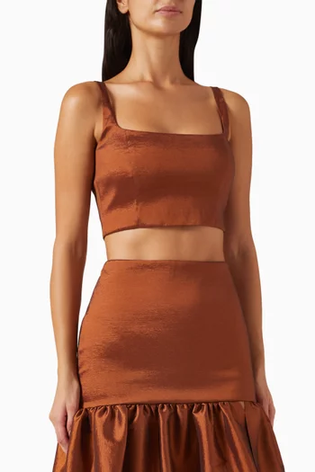 Toledo Cropped Top in Satin