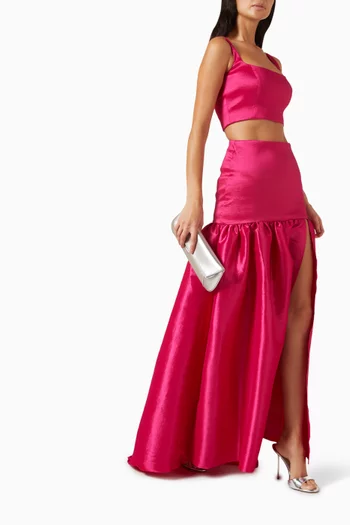 Toledo Cropped Top in Satin