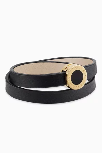 BVLGARI BVLGARI Double-tour Bracelet in Calf Leather & Gold-plated Brass
