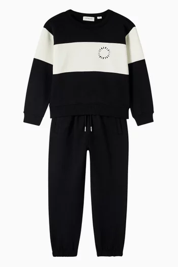 Logo Sweatshirt & Pants Set in Cotton-blend
