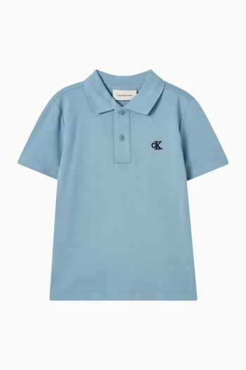 Logo Polo Shirt in Cotton Pique