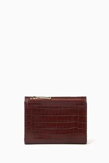 محفظة صغيرة بجيب جلد بنقشة جلد التمساح