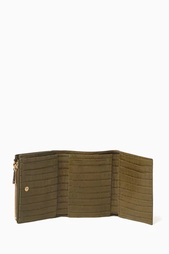 محفظة صغيرة بجيب جلد بنقشة جلد التمساح