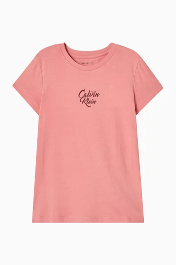 تي شيرت بطبعة شعار الماركة قطن جيرسيه