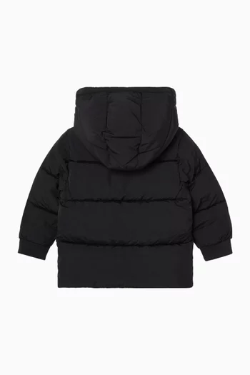 Hooded Puffer Jacket in Quilted Nylon