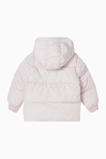 Hooded Puffer Jacket in Quilted Nylon