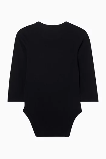 Newborn Logo Bodysuit in Stretch Cotton-jersey
