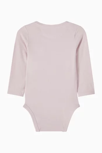Newborn Logo Bodysuit in Stretch Cotton-jersey