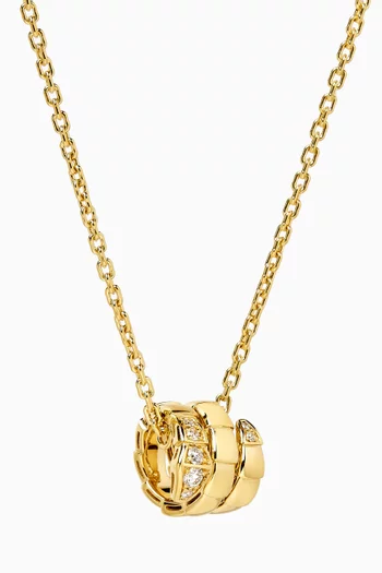 Serpenti Viper Diamond Necklace in 18kt Gold