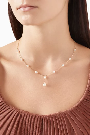 Kiku Pearl Necklace in 18kt Gold