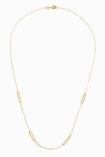 Kiku Pearl Necklace in 18kt Gold