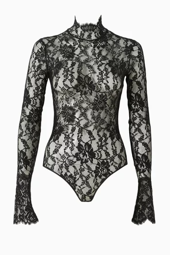 Sheer Floral Lace Bodysuit