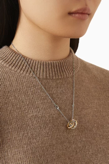 Signet Ring Rondell Pendant Necklace in Plated Brass