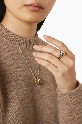 Signet Ring & Necklace Set in Plated Brass