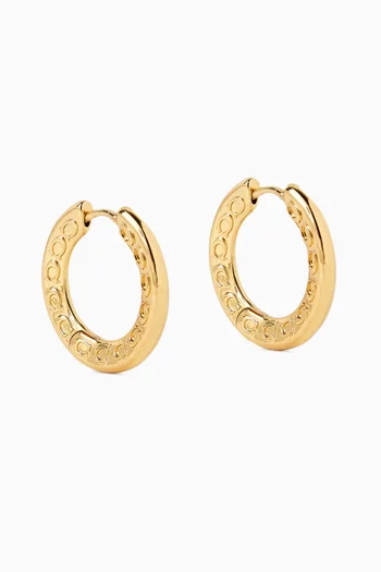 Small C Hoop Earrings in Plated Brass